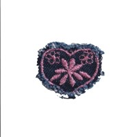 SEW ON PATCH , HEART - 4 x 4 cm