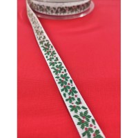 CHRISTMAS RIBBON - LEAF ,13 mm