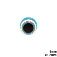 ACRYLIC EVIL EYE BEAD , 8 mm