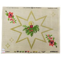 CHRISTMAS PRINTED EMBROIDERY WITH GOLD DETAILS